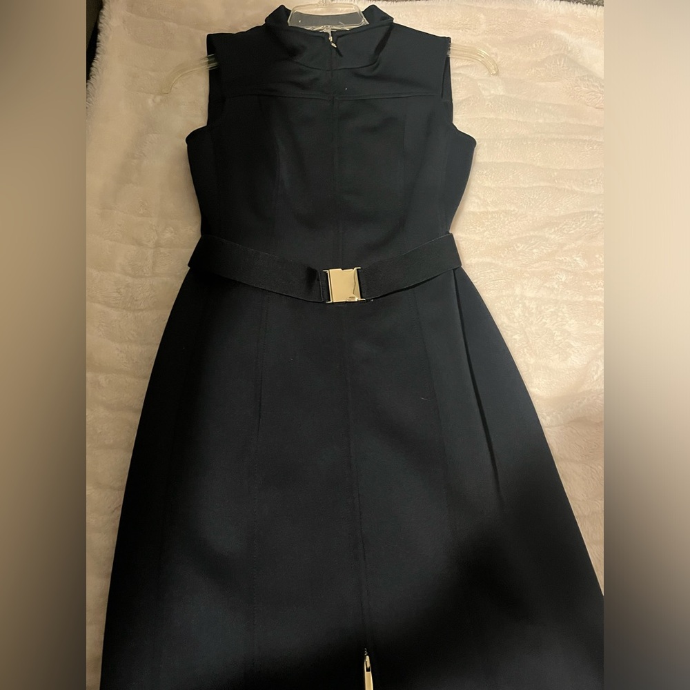 Elegant Black Belted Dress